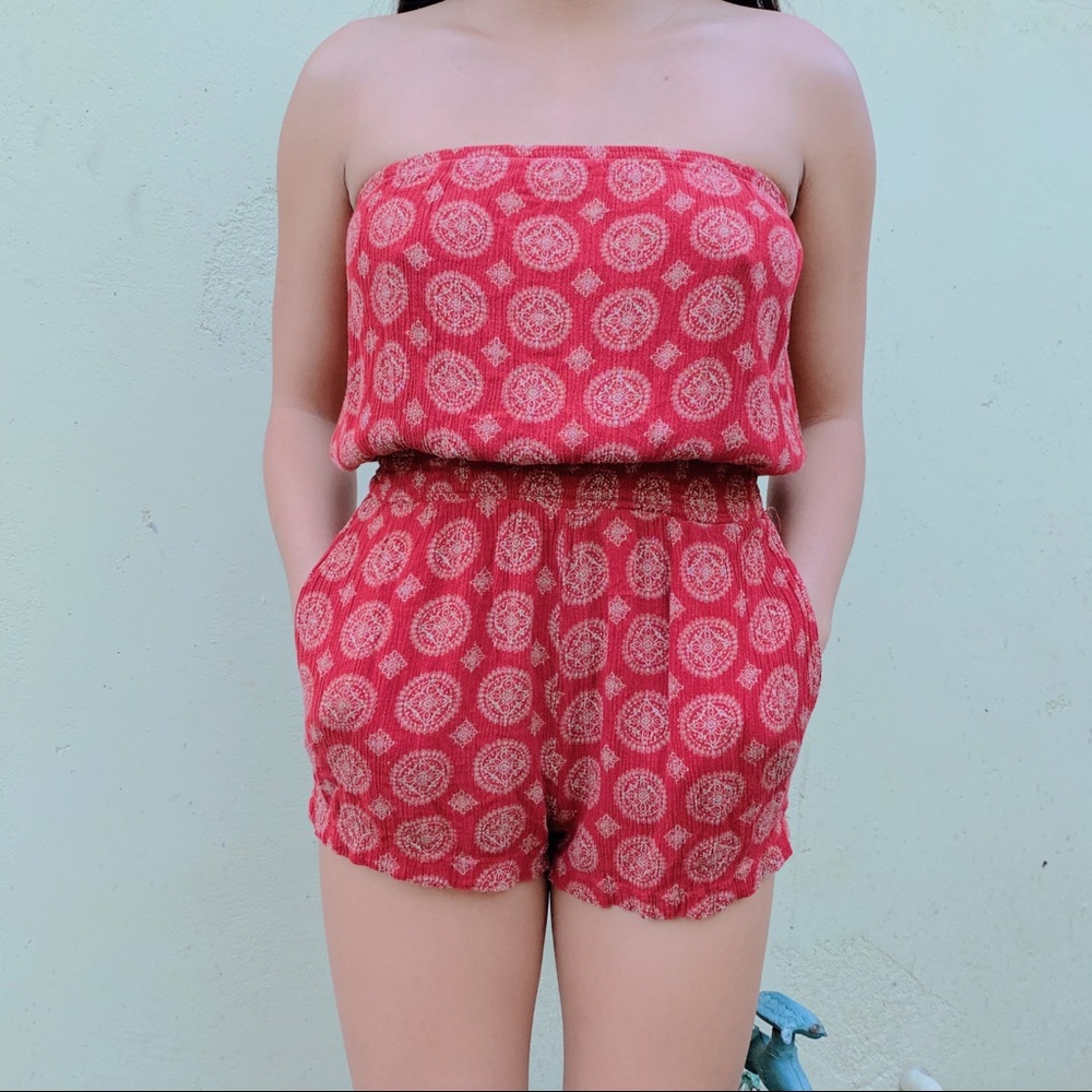 strapless romper